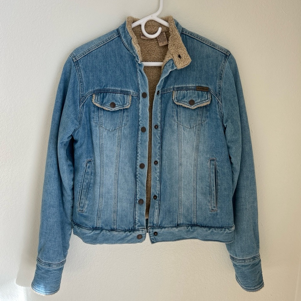 Ruff Hewn vintage denim and shearling lined jacket size Medium